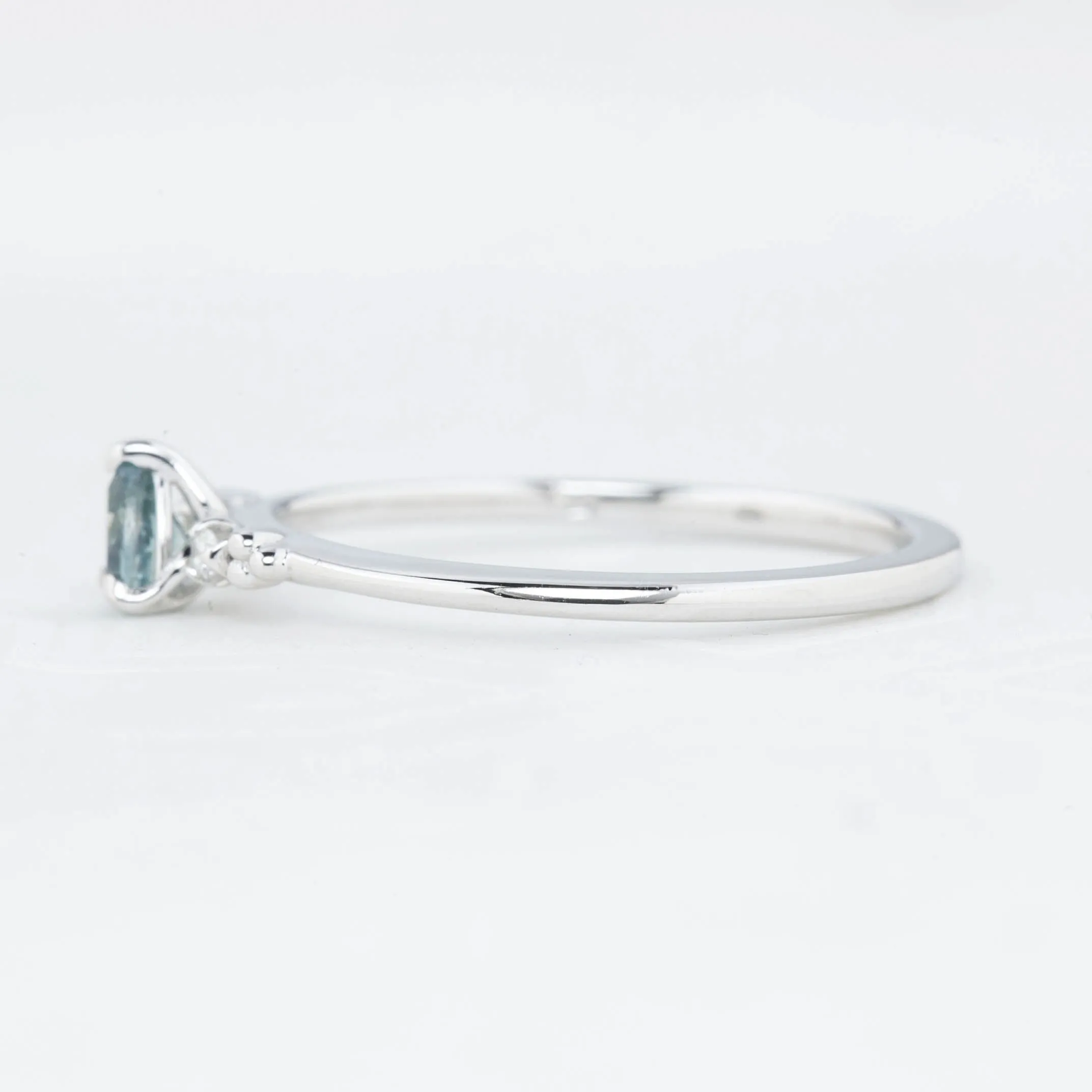 Estel Ring - 0.15ct Blue Montana Sapphire Ring, 14k White Gold