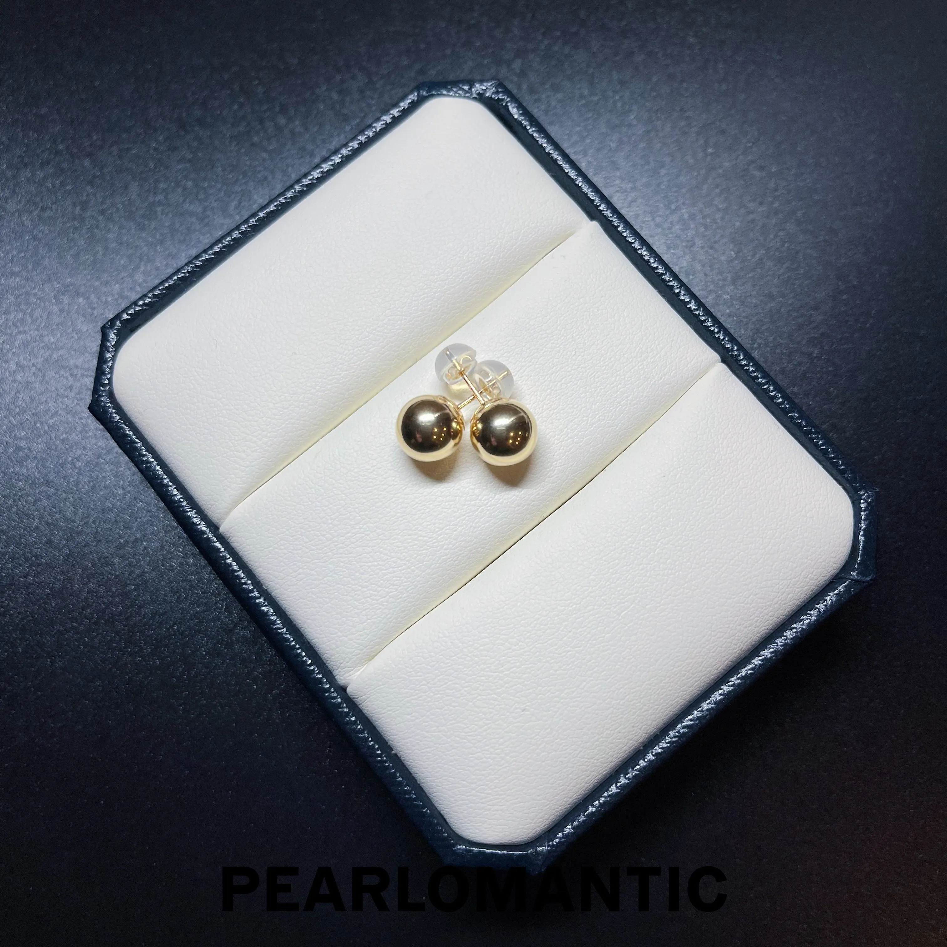 [Everyday Essentials] 8mm Ball Shape Design Earring Stud w/ 14K Yellow Gold