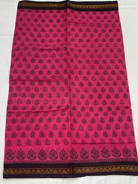 Fabulous Pink Color Pure Sungudi Cotton Saree With Zari Border