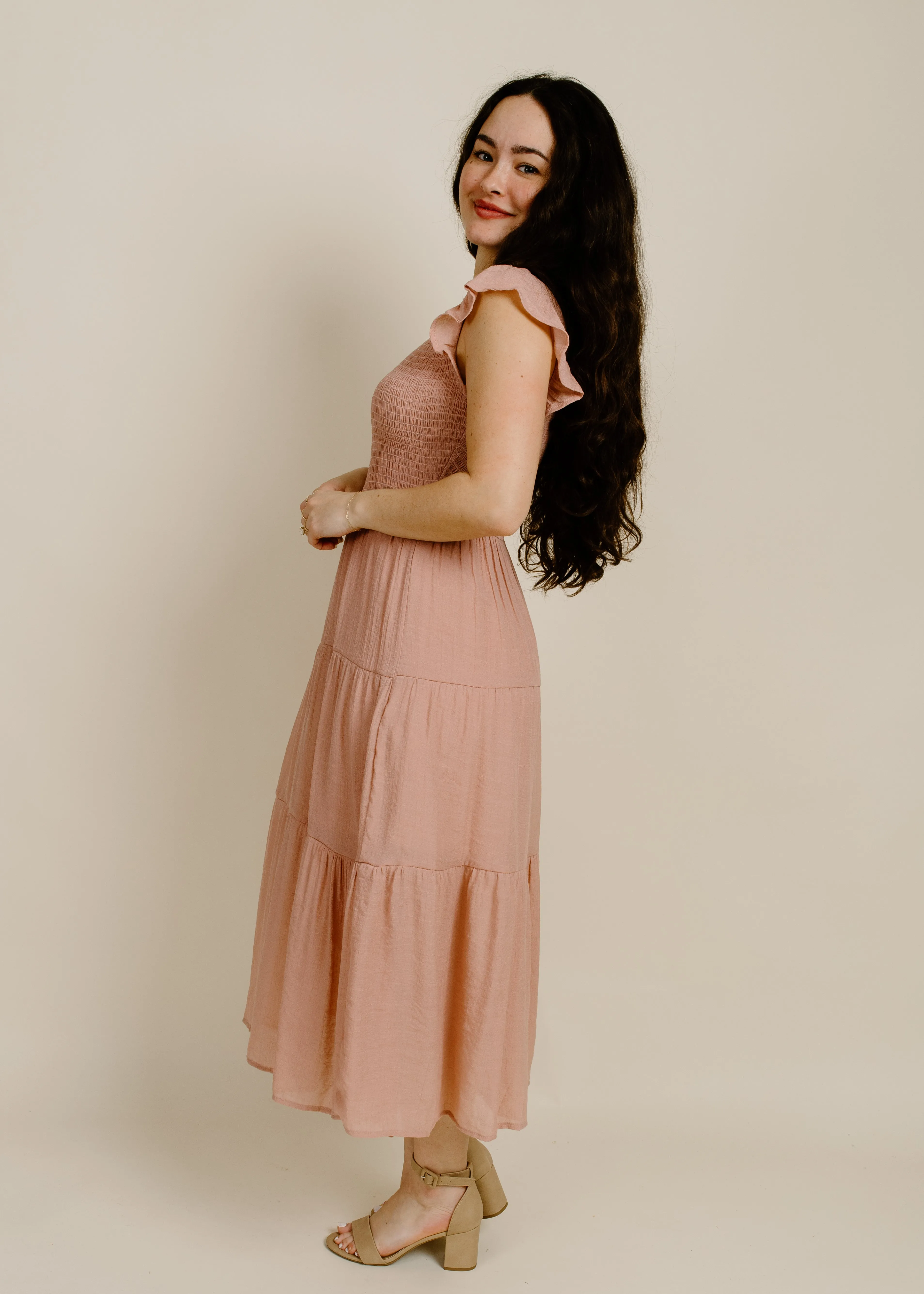 Faye Midi Dress - Blush