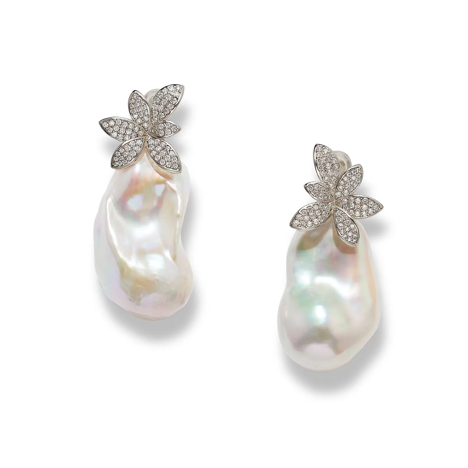 Flower Luxe Large Baroque Pearl Earrings