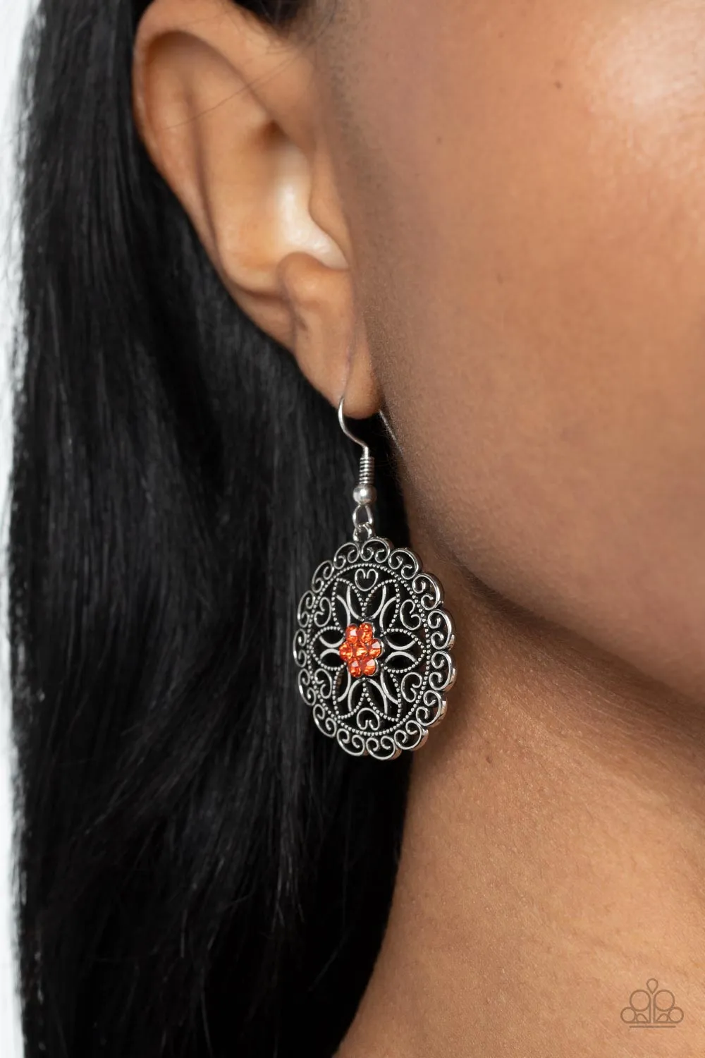 Flower Shop Sparkle - Orange Earring