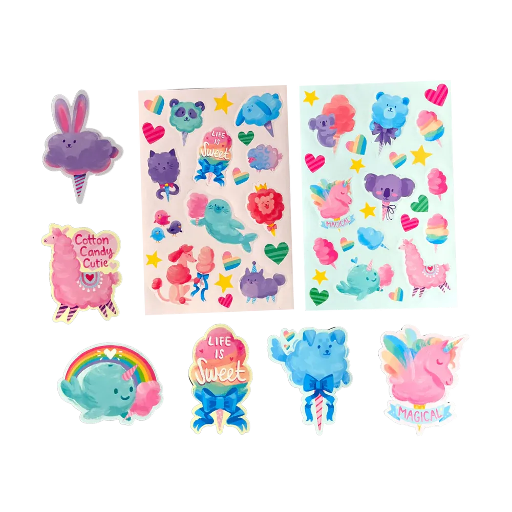 Fluffy Cotton Candy Scented Stickers