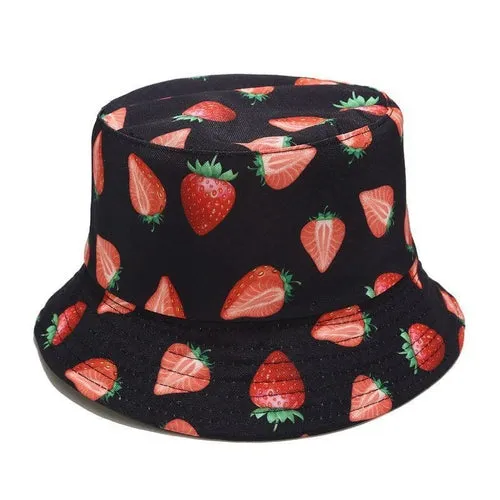 Fruit Cherry Bucket Hats for Girls Women Summer Sun Hat