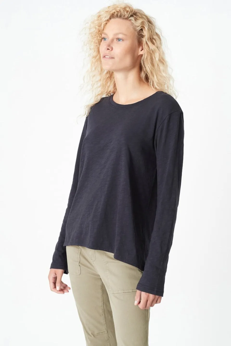 Gayle Midnight Cotton LS Top