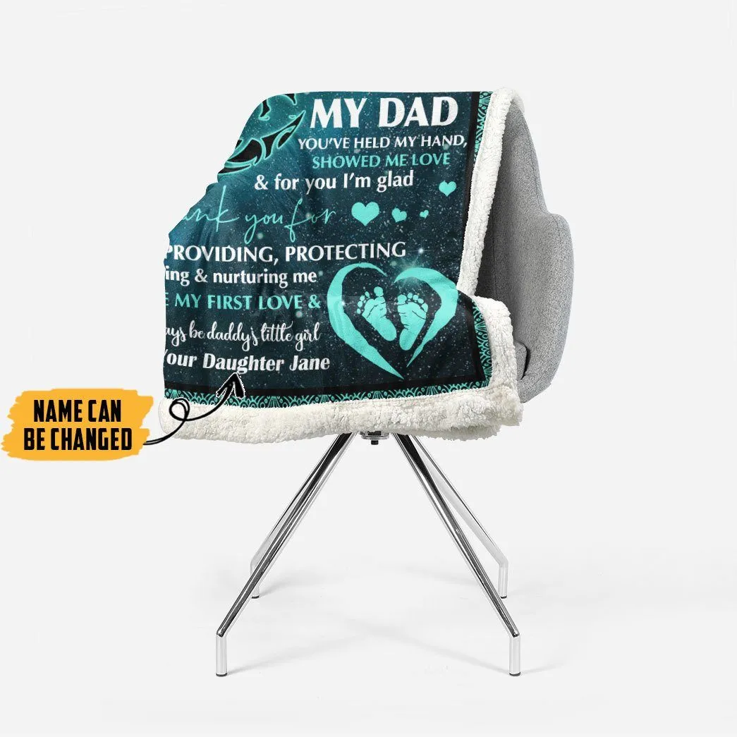 Gearhuman 3D Dear Daddy Form Daughter Happy Fathers Day Custom Name Blanket