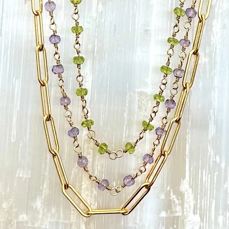 Gemstone Rosary Necklace ~ Lavender Amethyst