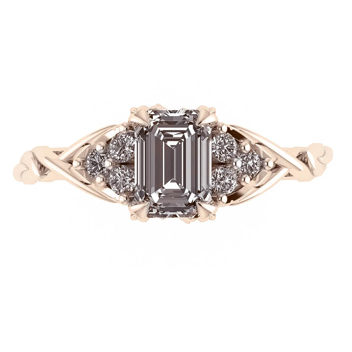 Gloria | emerald cut engagement ring setting