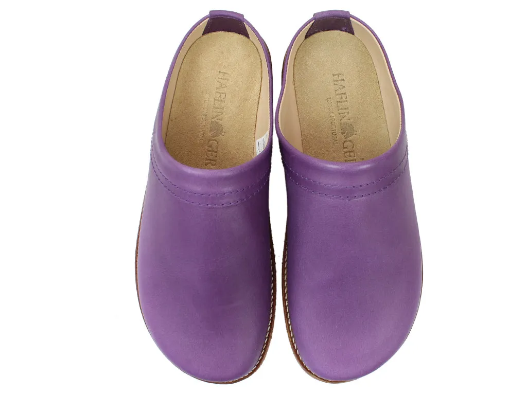 Haflinger Leather Clogs Travel Violet