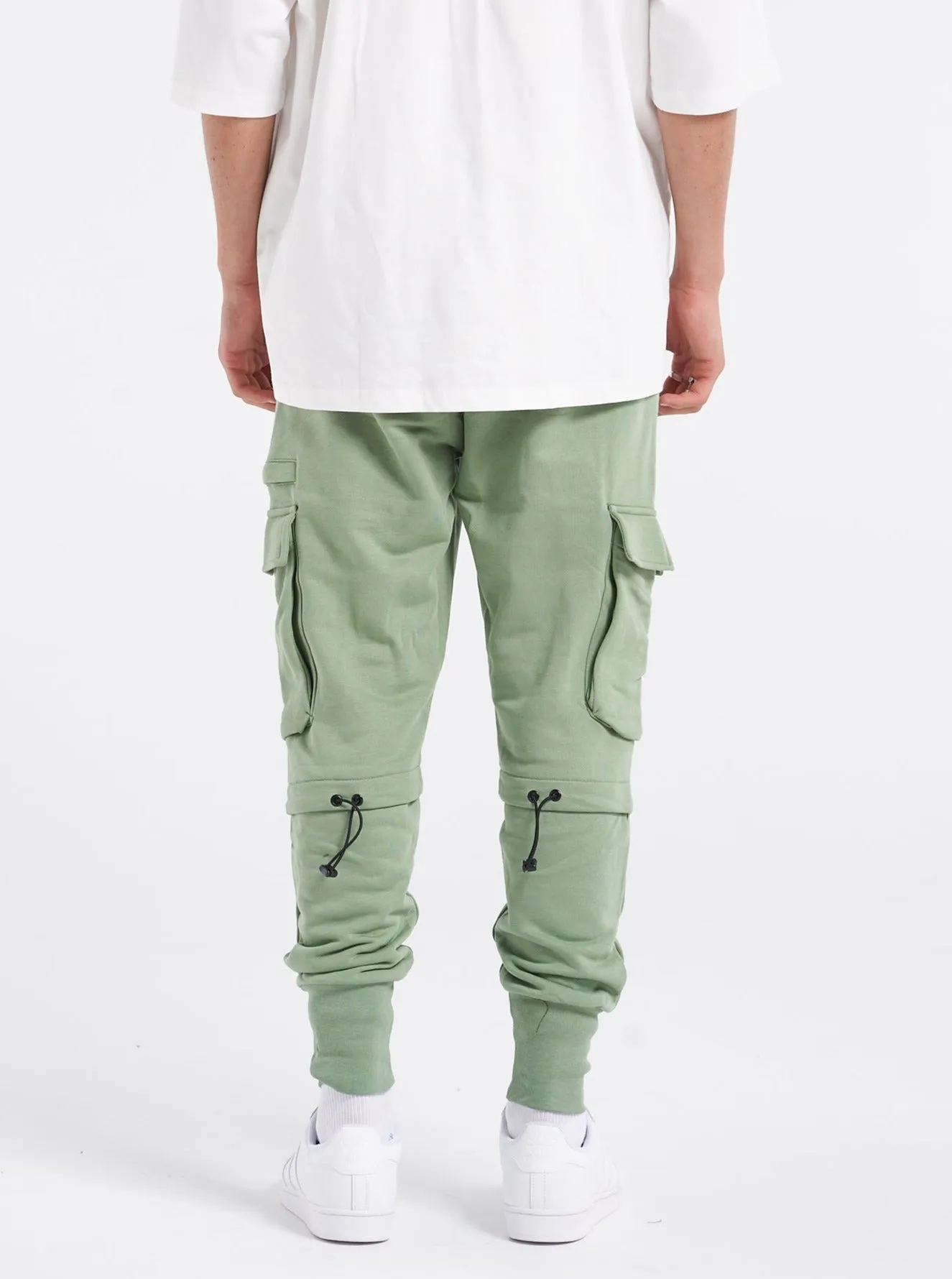 Heavy Utility Sweat Cargo Pants Pale Green