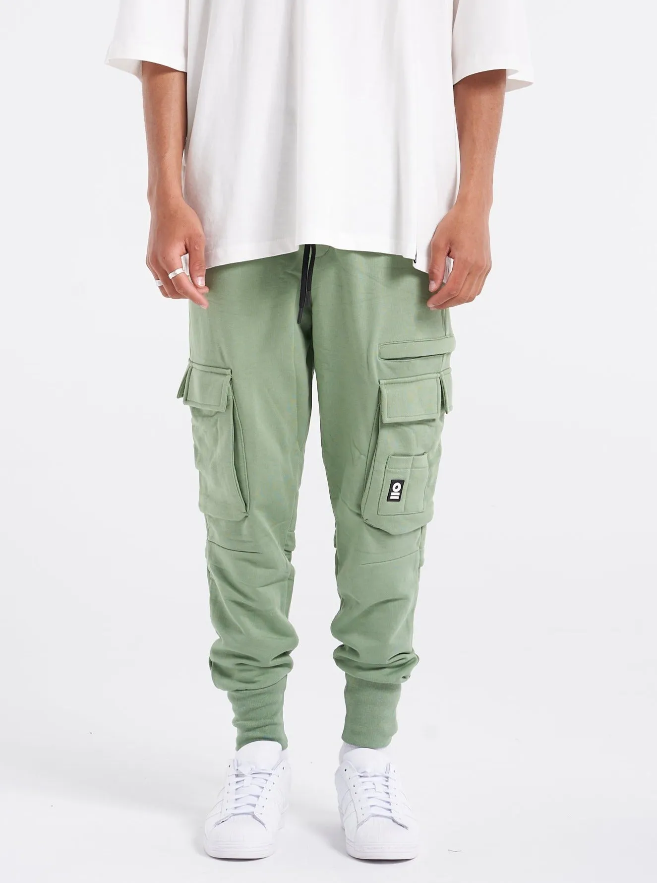 Heavy Utility Sweat Cargo Pants Pale Green