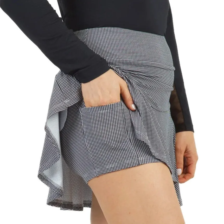 IBKUL Skort Mini Check Flounce Black