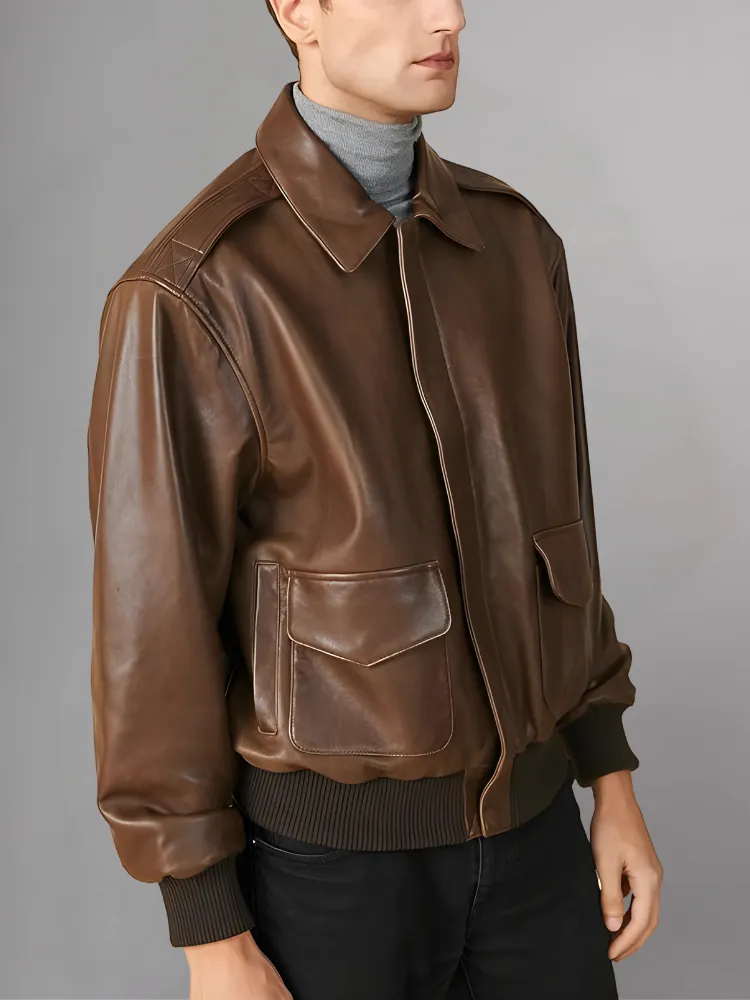 Iconic Reddish Brown A-2 Flight Jacket