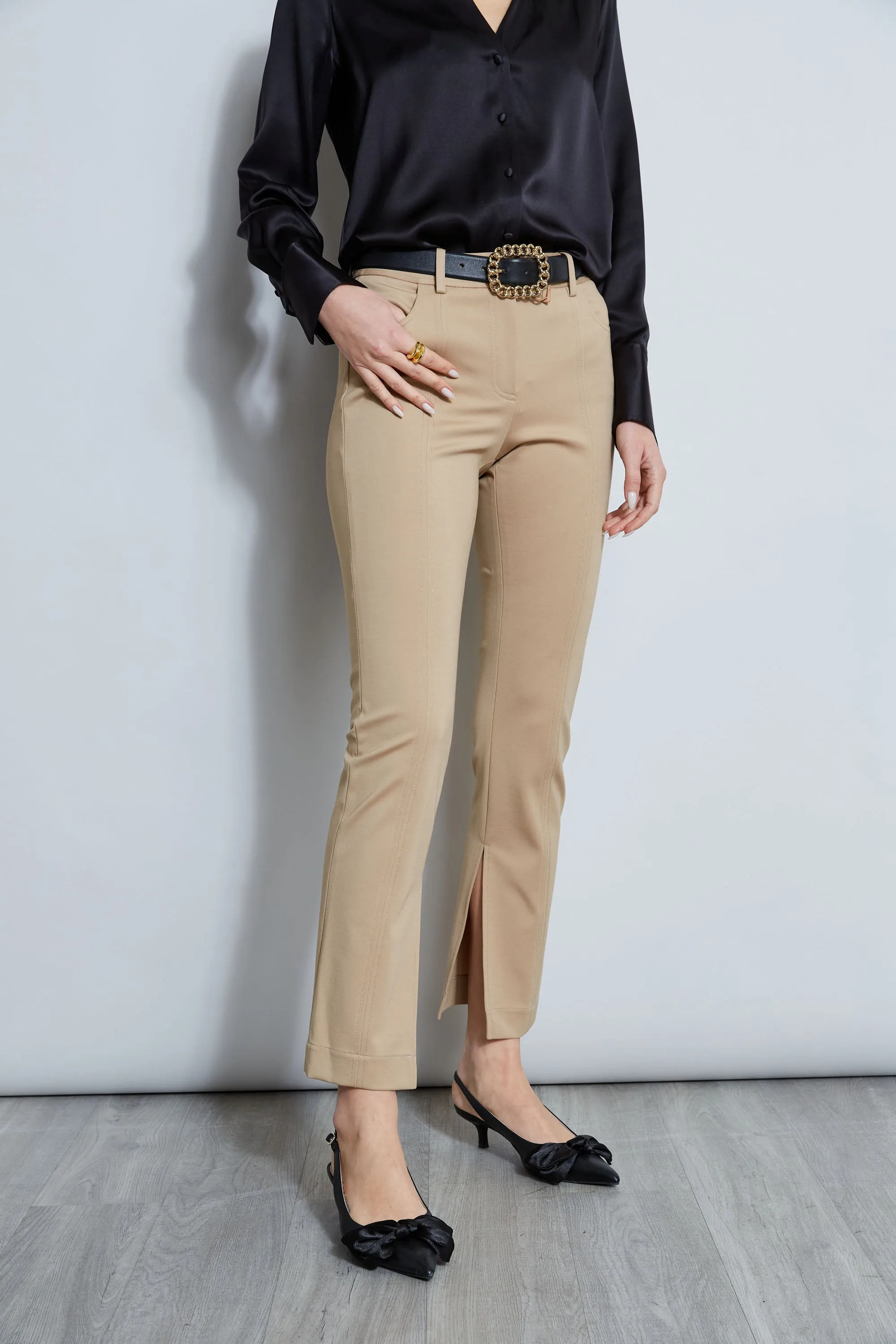 Inseam Slit Ponte Pant