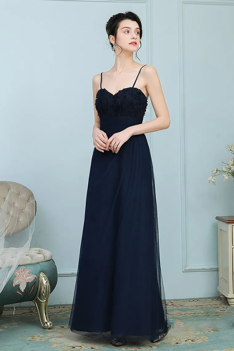 Janiyah Spaghetti Straps A-Line/Princess Tulle Natural Waist Sleeveless Floor Length Bridesmaid Dresses