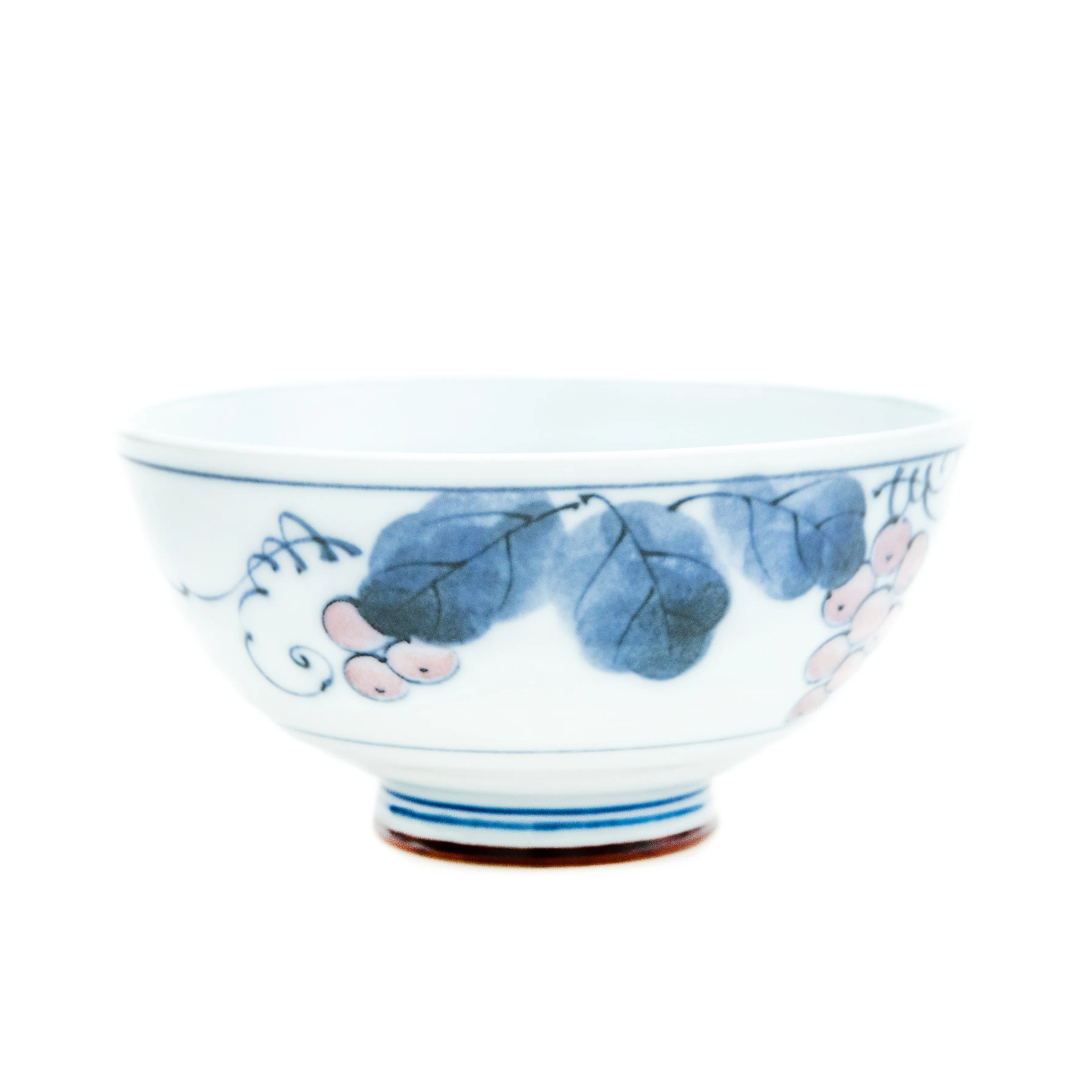 Japanese Indigo Blue Dyed Grape Porcelain Bowl