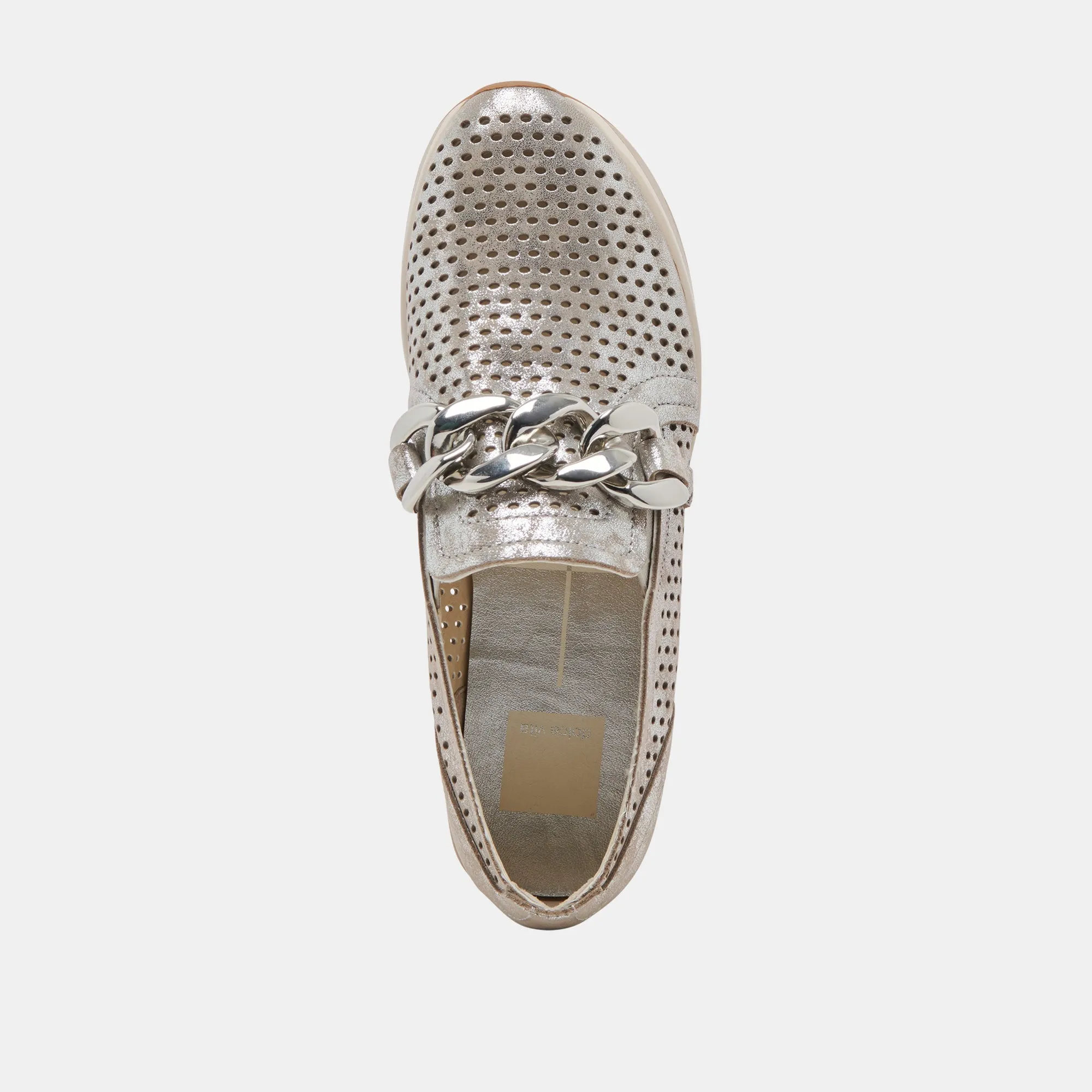 JHENEE PERFORATED SNEAKERS SILVER NUBUCK