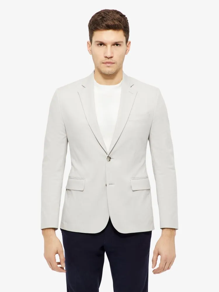 J.LIndeberg Mens Hopper Soft Cross Cotton Blazer - SILVER CLOUD