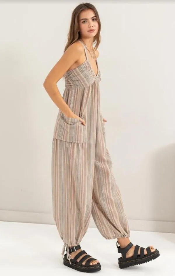 Jumpsuit - Multi Striped - Ceramic