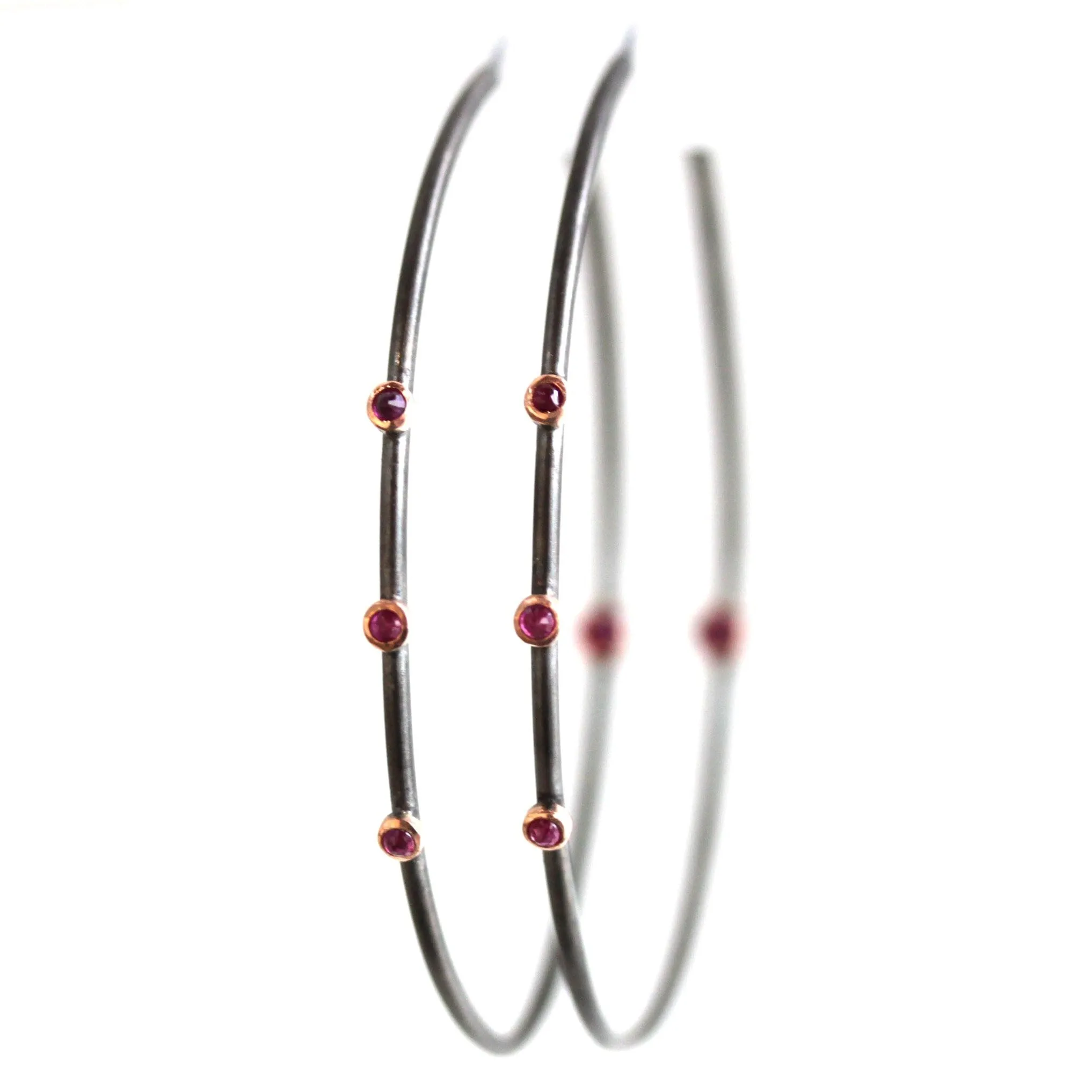 Large Ruby Hoop Earrings