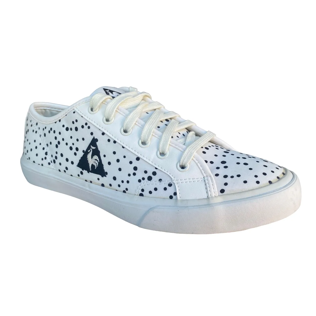 Le Coq Sportif women's sneakers shoe in Courteline Dots canvas 1510109 milk white-black