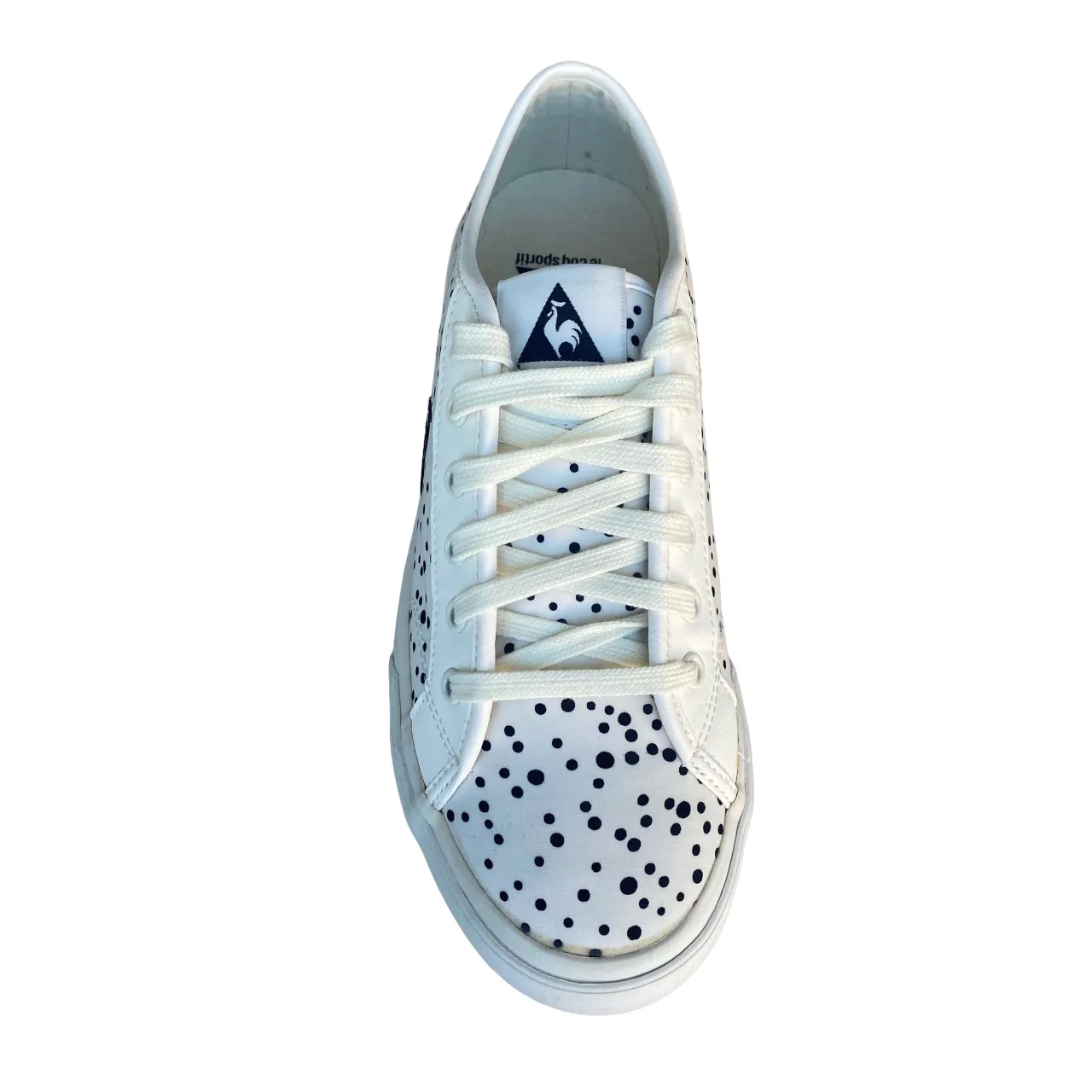 Le Coq Sportif women's sneakers shoe in Courteline Dots canvas 1510109 milk white-black