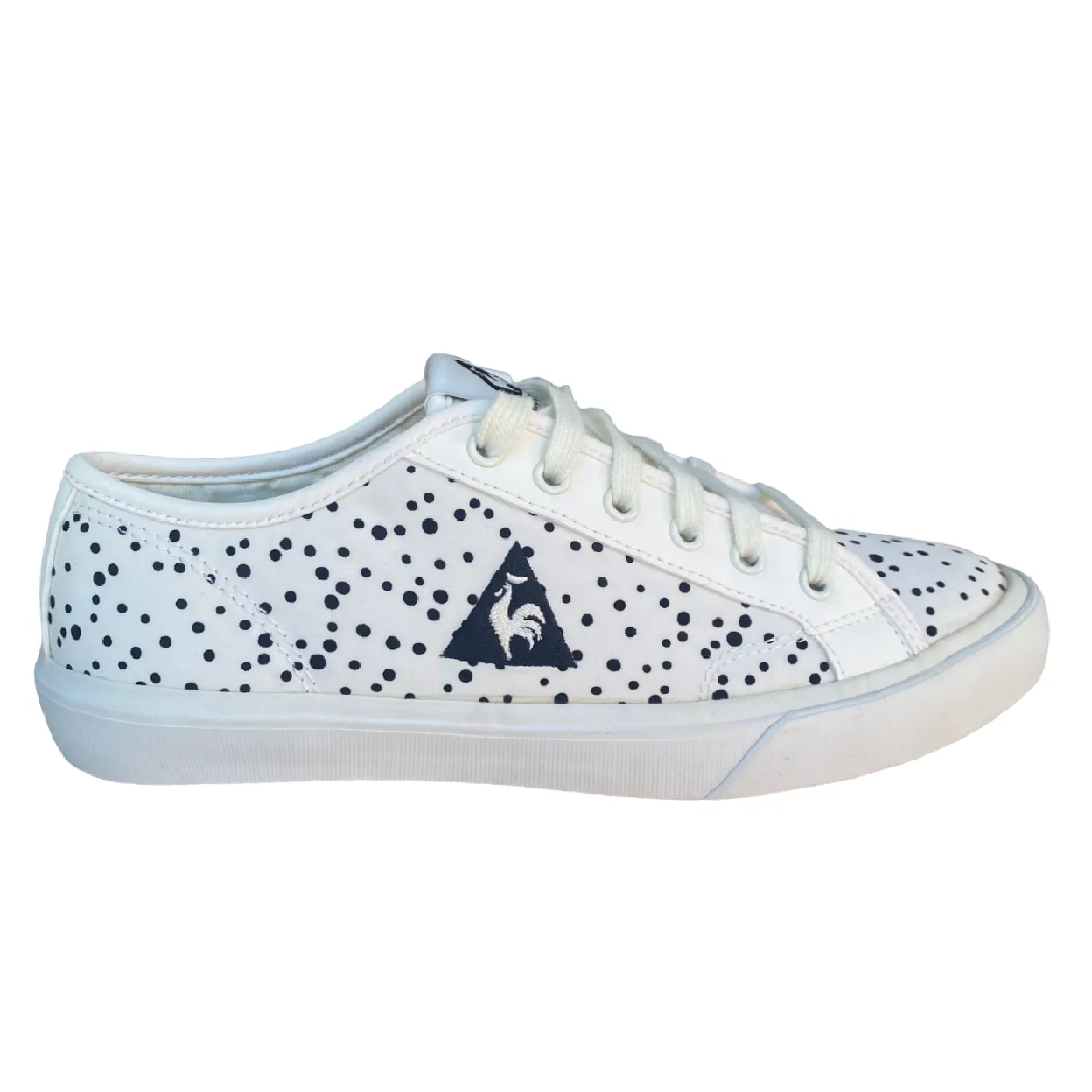 Le Coq Sportif women's sneakers shoe in Courteline Dots canvas 1510109 milk white-black