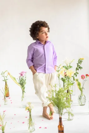 Lilac Branch- Organic Cotton Shirt For Boys