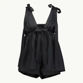 LITTLE ROSIE SET BLACK LINEN