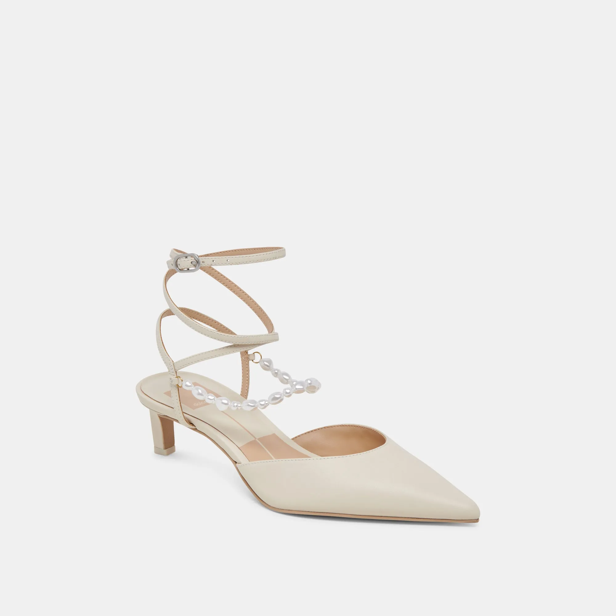 LOKLYN PEARL HEELS VANILLA LEATHER