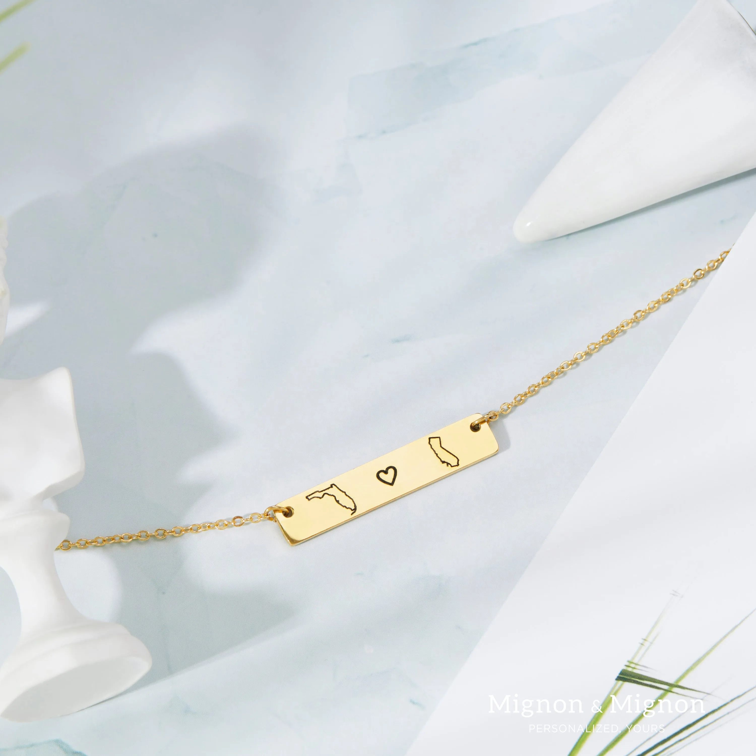 Long Distance Bar Necklace