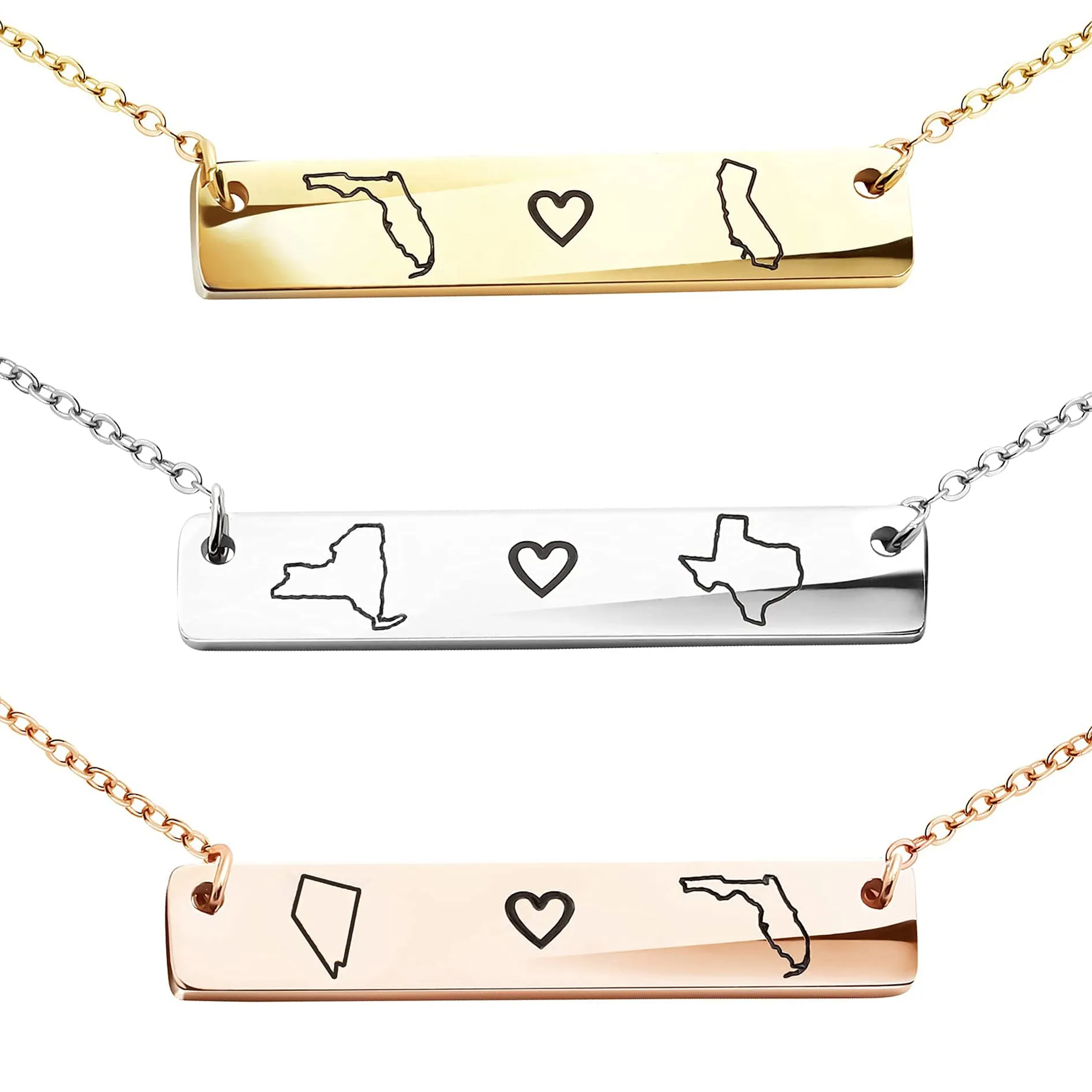 Long Distance Bar Necklace