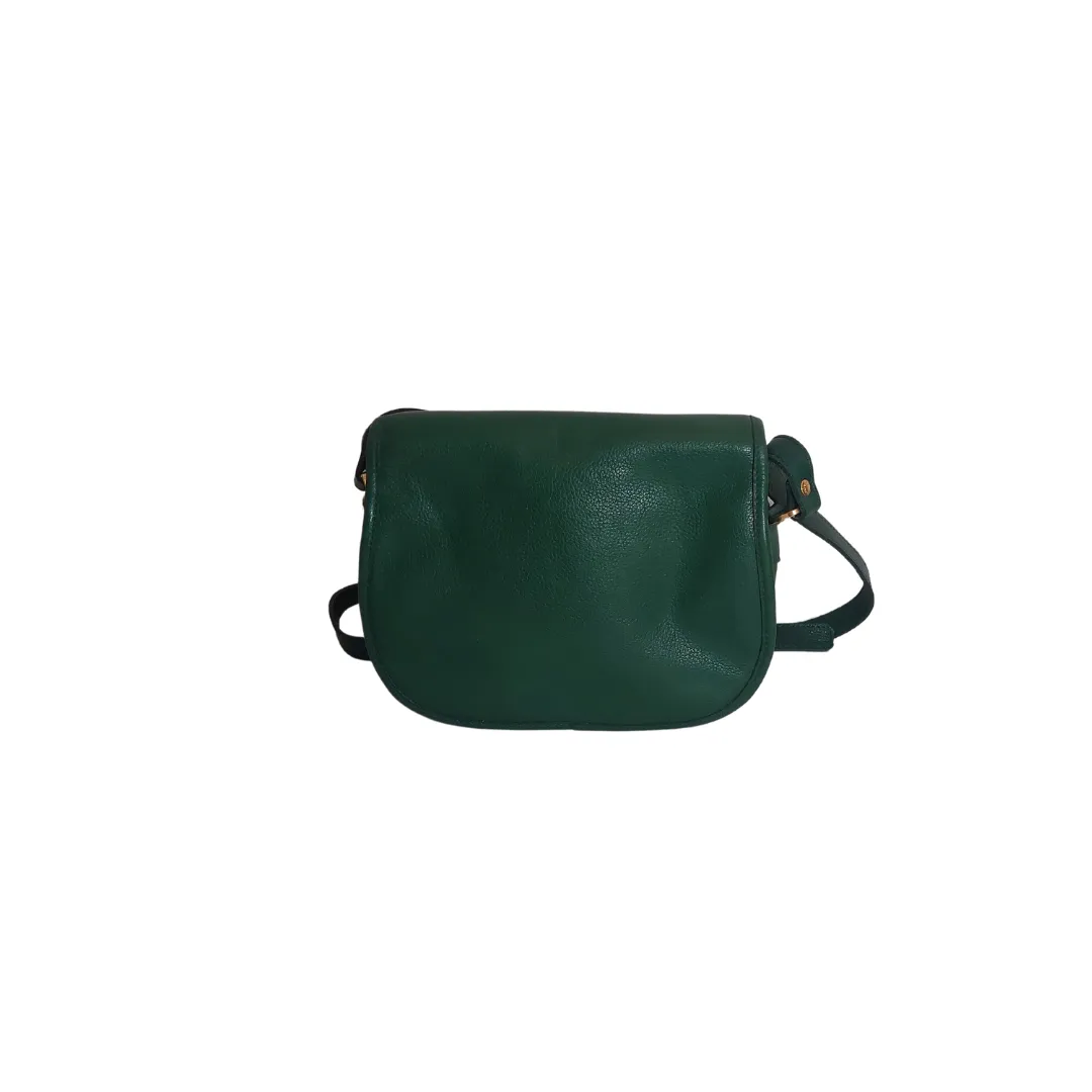 Longchamp Green Leather Saddle Crossbody Bag | Pre loved |