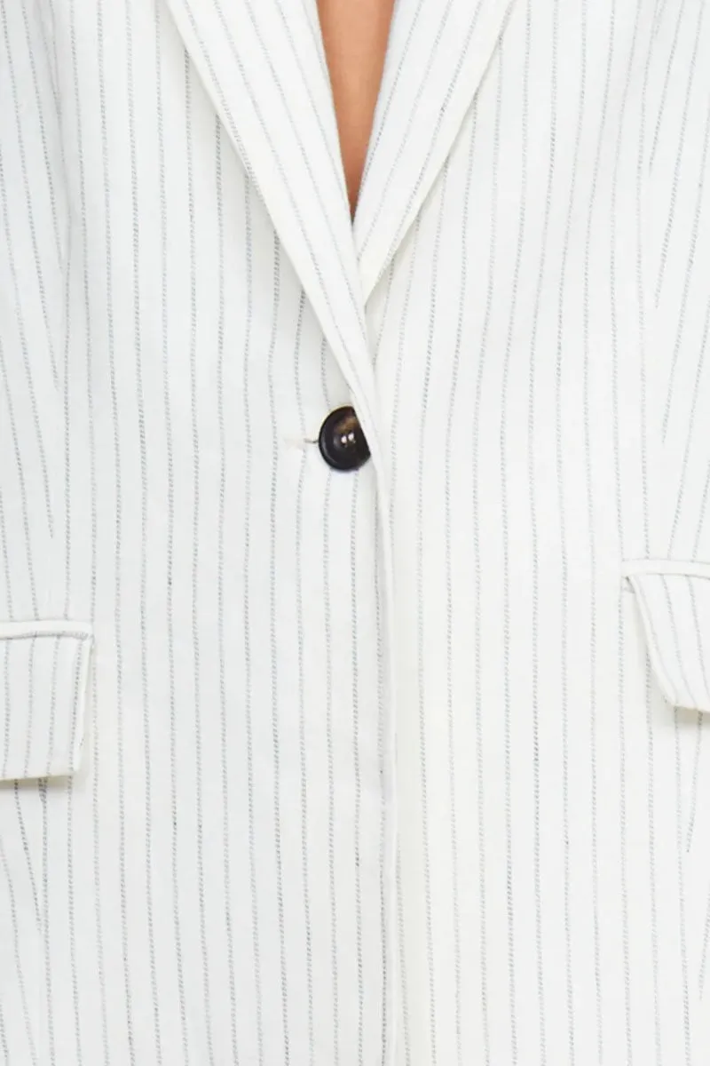 LOU PINSTRIPE BLAZER-IVORY PINSTRIPE