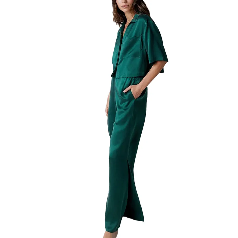 LUNYA | Washable Silk High Rise Pant Set - Limited Edition Hum Forest