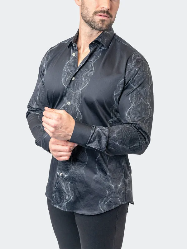 Maceoo Stretch Shirt | Fibonacci Frequency 49 Black