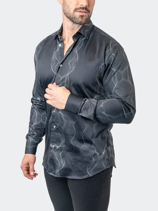 Maceoo Stretch Shirt | Fibonacci Frequency 49 Black