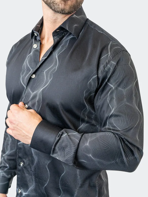 Maceoo Stretch Shirt | Fibonacci Frequency 49 Black