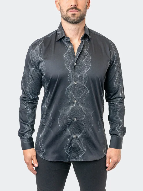 Maceoo Stretch Shirt | Fibonacci Frequency 49 Black