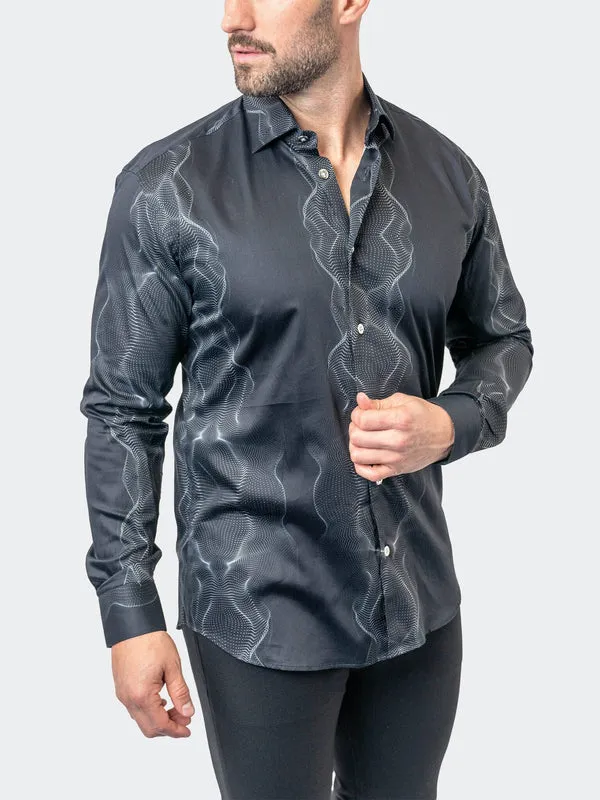 Maceoo Stretch Shirt | Fibonacci Frequency 49 Black