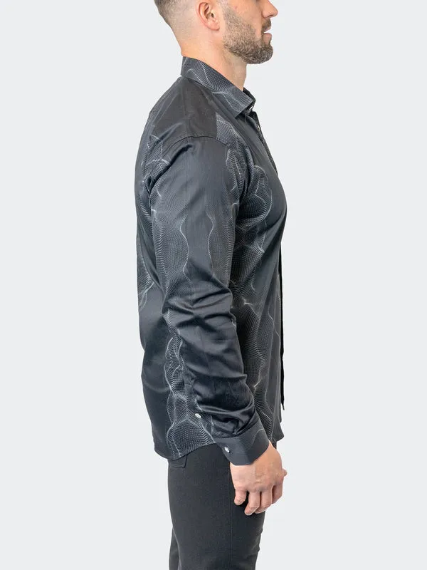 Maceoo Stretch Shirt | Fibonacci Frequency 49 Black