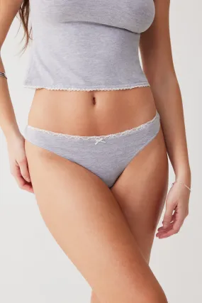 Maisie Cotton Thong - Heather Grey