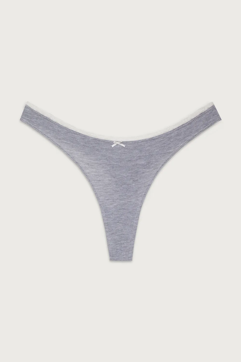 Maisie Cotton Thong - Heather Grey