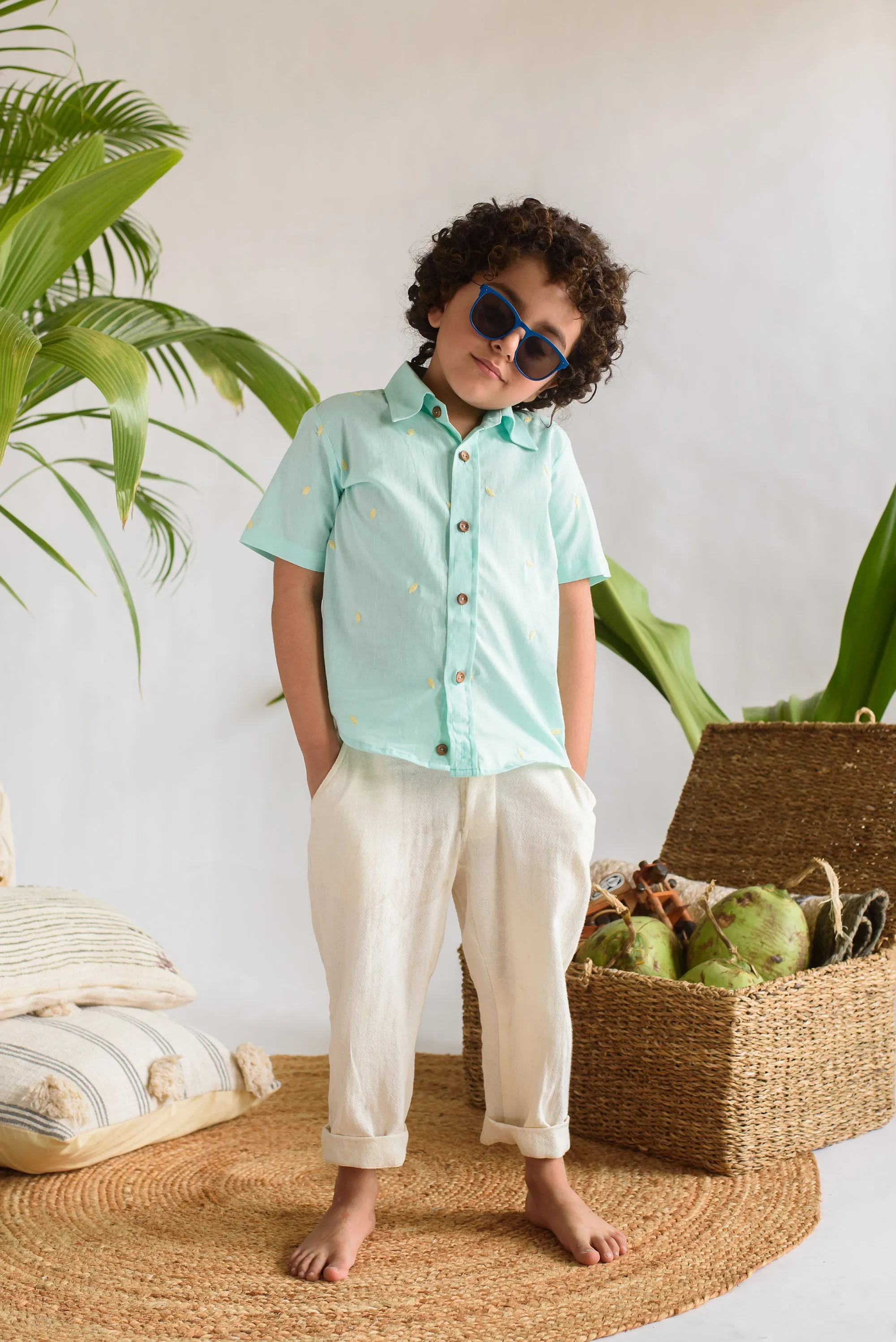 Melody Nerine- Organic Cotton Half Sleeves Shirt For Boys