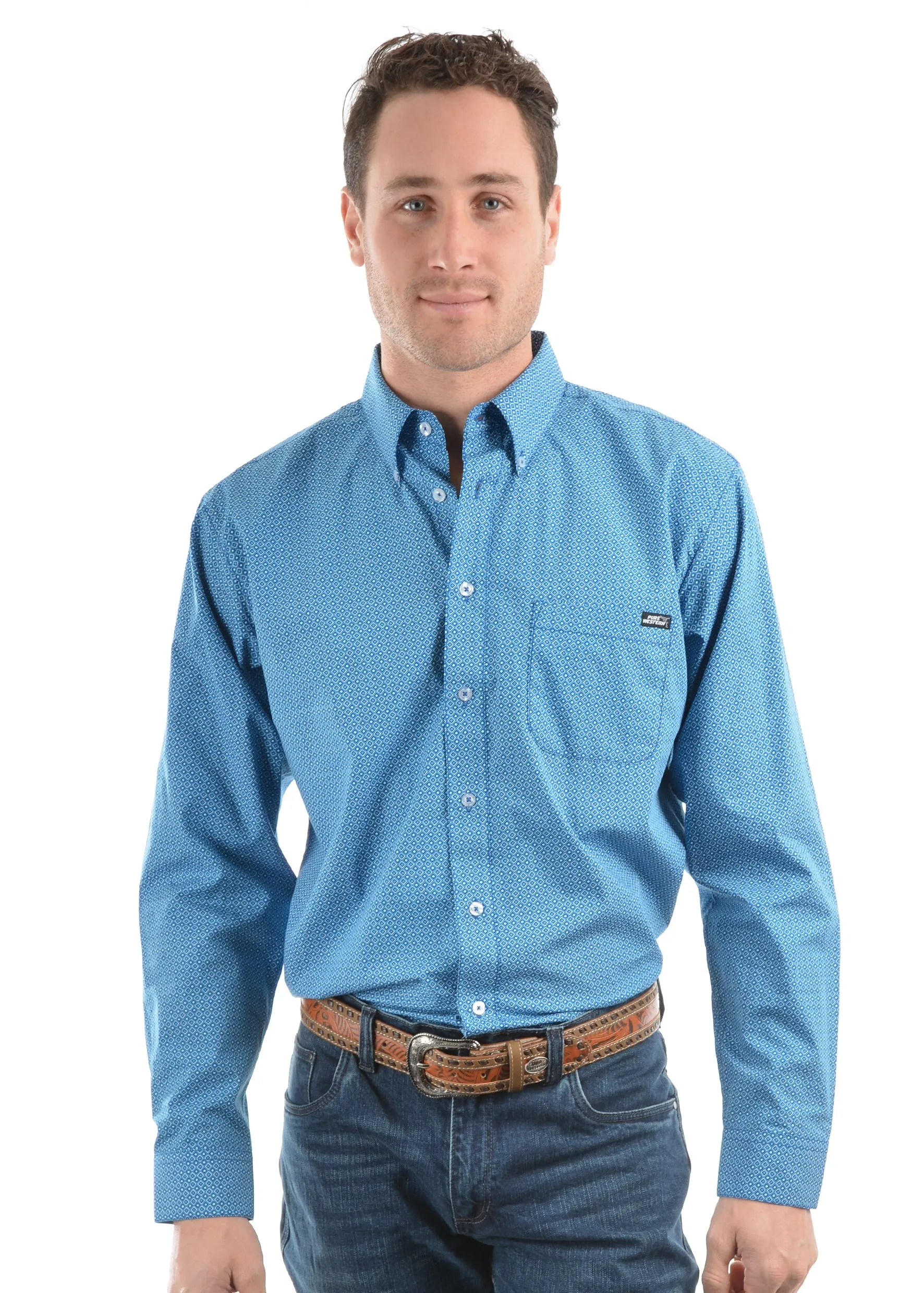 Men's Pure Western Wylie Print L/S Shirt p8s1115198