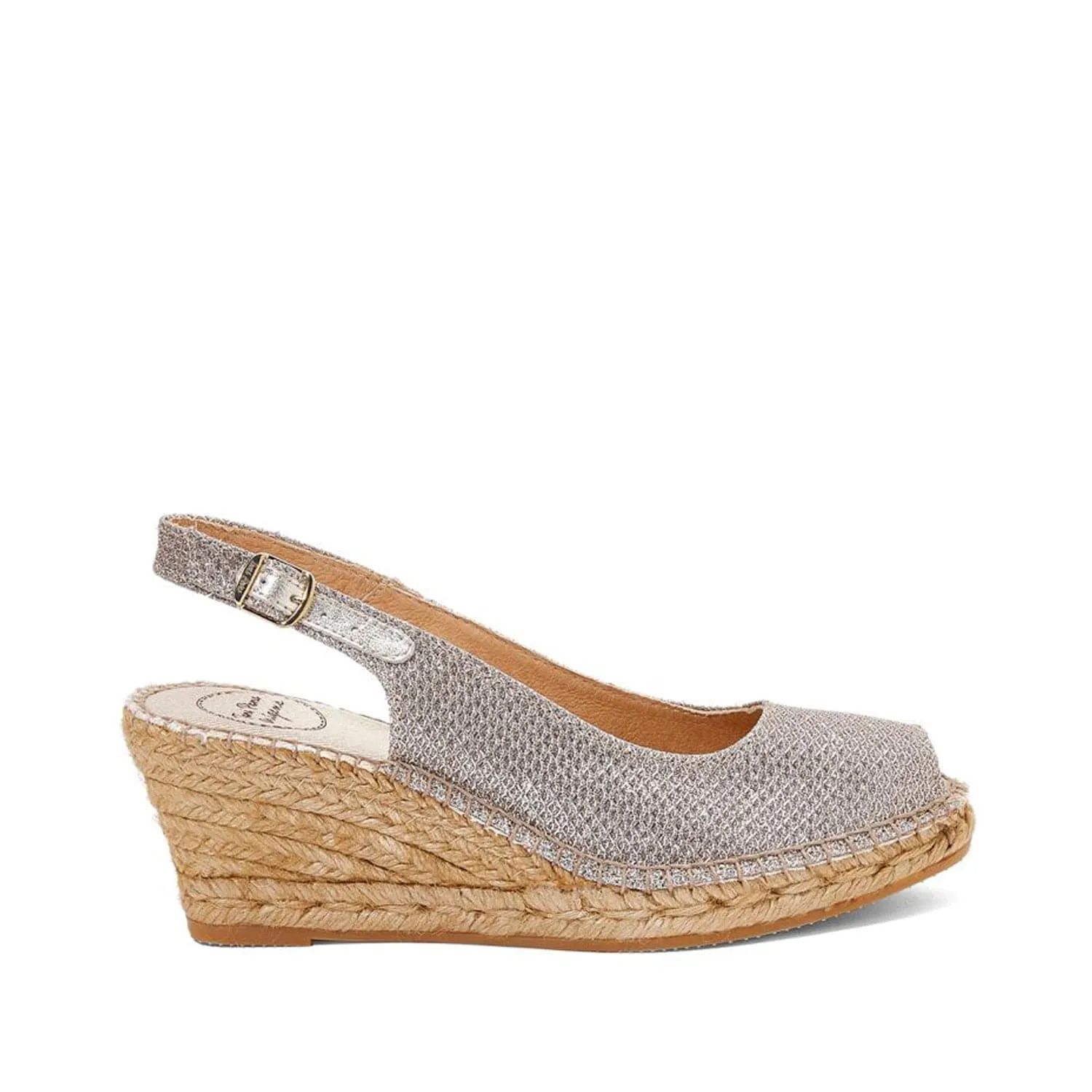 Metallic Cushioned Cotton Wedge Espadrille for Women - Calafell