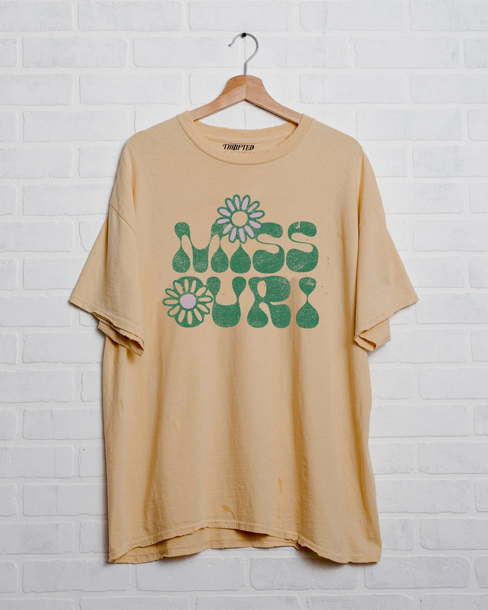 Missouri Flower Yellow Thrifted Tee (FINAL SALE)