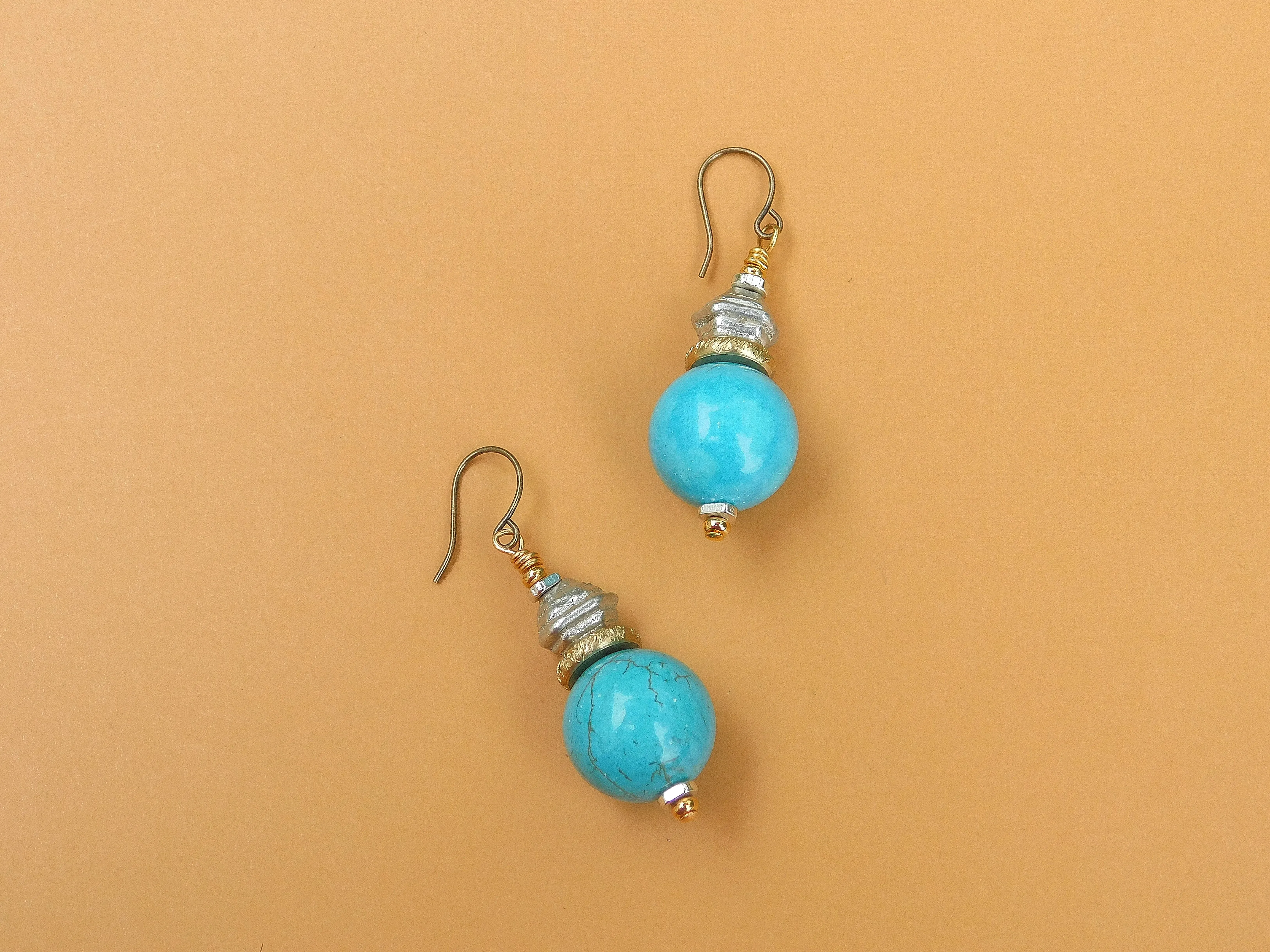 Mixed Metal Turquoise Earrings