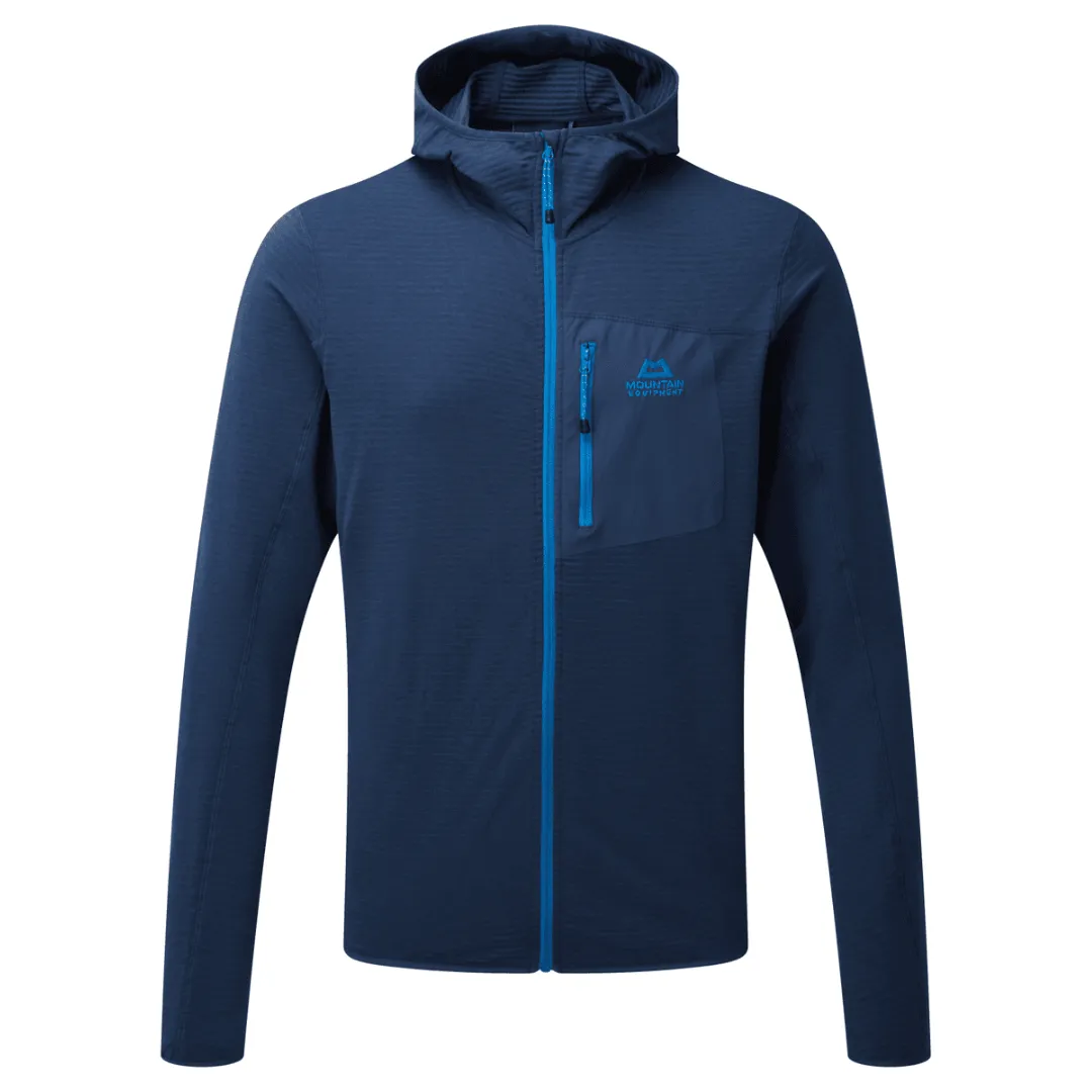 Mountain Equipment Men's Lumiko Hooded Full Zip Fleece (Medieval Blue)