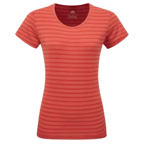 Mountain Equipment Women's Groundup Stripe Technical Tee (Rosewood Stripe)